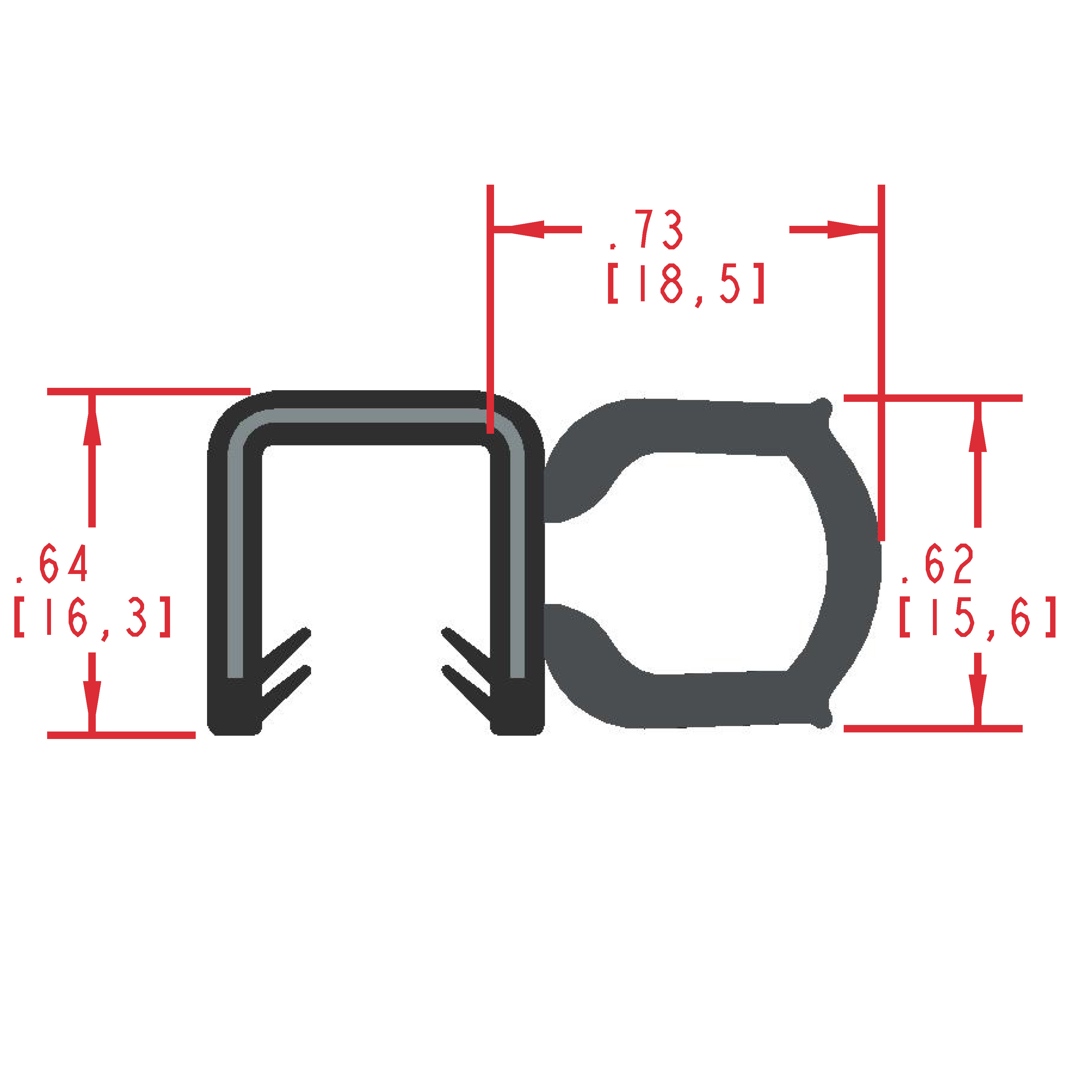 Side Bulb Rubber Seals Ebco, Inc 8475319500